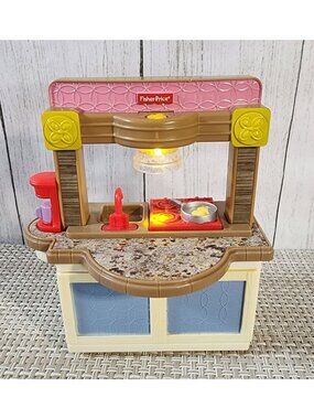 FISHER PRICE DOLLHOUSE LOVING FAMILY KITCHEN LIGHTS SOUNDS SINK COFFEE MAKER